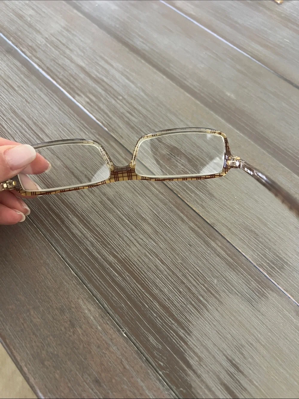 Black Square Frame Eyeglasses with Silver Accent